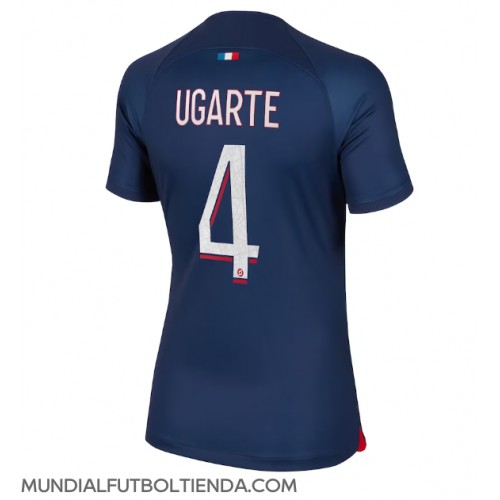 Camiseta Paris Saint-Germain Manuel Ugarte #4 Primera Equipación Replica 2023-24 para mujer mangas cortas
